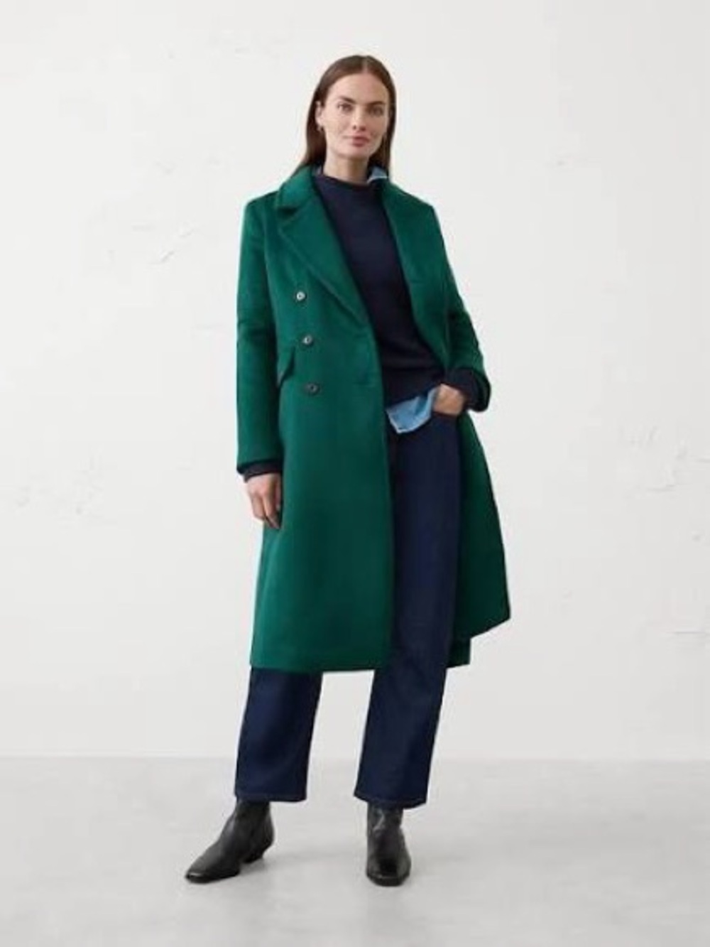 NWT! BANANA REPUBLIC Timeless Top Coat in Glorious Green Size Small